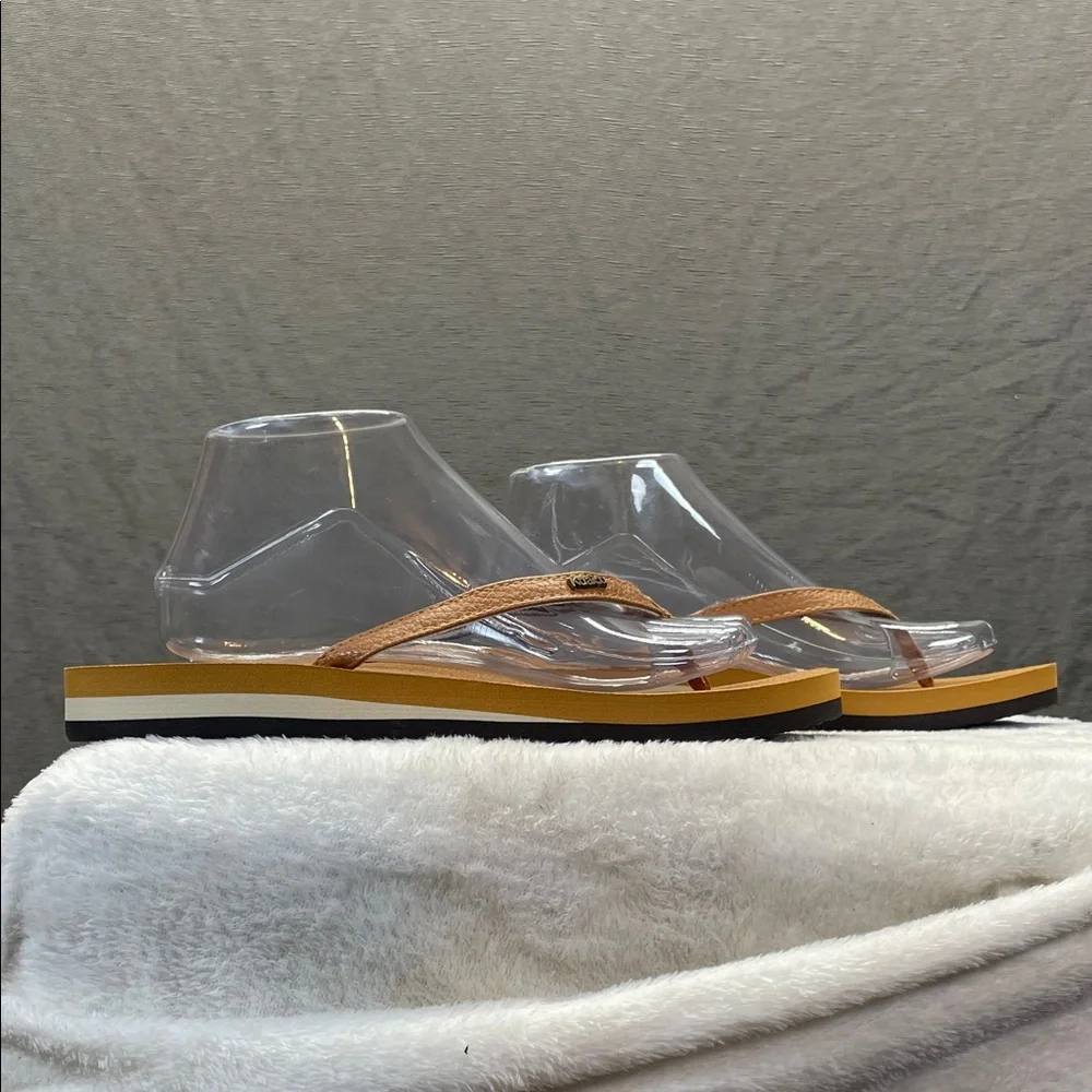 kiailu Orange Sandals with‎ Modern Clear Straps
